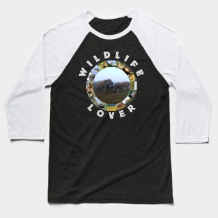 Wildlife Lover Elephant Herd Mist Baseball T-Shirt